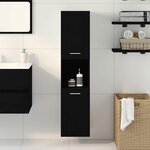 vidaXL Cabinet de salle de bain avec porte Chêne noir 30 x 30 x 130 cm