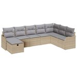 vidaXL Ensemble de Canapés avec coussin Beige et Gris clair polyrotin