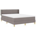 vidaXL Lit à ressorts avec matelas Taupe 190 x 140 cm tissu