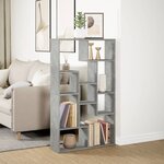 vidaXL Bibliothèque gris béton 72x20x120 cm bois d'ingénierie