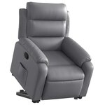 vidaXL Fauteuil inclinable Gris Similicuir