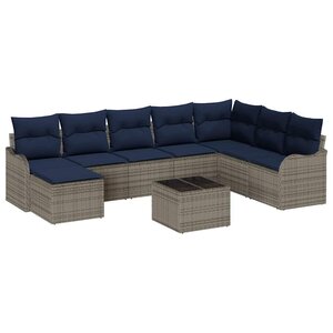 vidaXL Ensemble de canapé de jardin Gris polyrotin