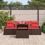 vidaXL Ensemble de canapé de jardin 5 Pièces Marron Poly Rattan
