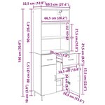 vidaXL Haut Armoire Chêne noir 69 5 x 34 x 180 cm Bois d'ingénierie