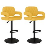 vidaXL Tabourets de bar lot de 2 jaune moutarde tissu