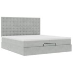 vidaXL Cadre de lit ottoman avec matelas gris clair 200x200 cm velours