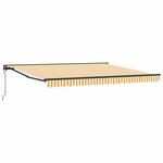vidaXL Auvent Rétractable Jaune et blanc 400x300 cm tissu