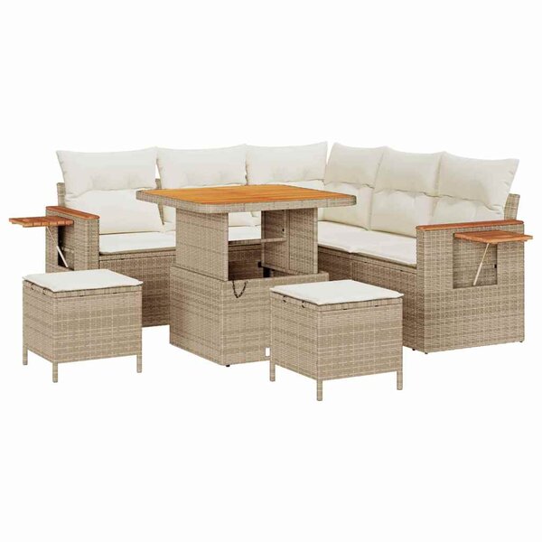 vidaXL Ensemble de canapé de jardin avec coussin 8 Pièces beige et crème