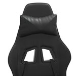vidaXL Chaise de jeu pivotante avec repose-pied Noir Similicuir