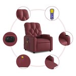 vidaXL Fauteuil de massage inclinable électrique rouge bordeaux