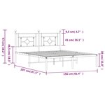 vidaXL Cadre de lit métal sans matelas et tête de lit blanc 150x200 cm