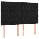 vidaXL Tête de lit à LED Noir 160x7x118/128 cm Velours
