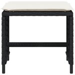 vidaXL Tabourets de jardin et coussins lot de 4 noir 41x41x36 cm rotin