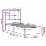 vidaXL Cadre de lit sans matelas blanc 90x200 cm bois de pin massif