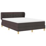 vidaXL Lit à ressorts avec matelas Marron foncé 160 x 200 cm tissu