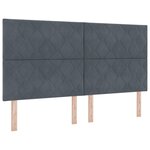 Tête de lit LED vidaXL Design en Blocs de Diamant Gris Foncé 180 cm Velours