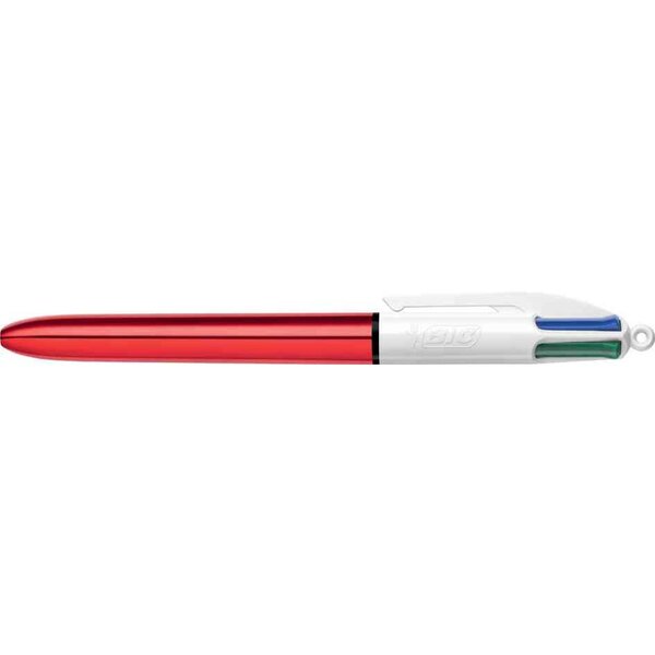Stylo à bille rétractable 4Colours Shine rouge métal bleu noir rouge vert BIC