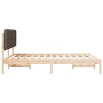 vidaXL Cadre de lit avec tête de lit rembourrée Taupe 135 x 190 cm