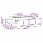 vidaXL Cadre de lit avec rangement Chêne fumé 90 cm Bois d'ingénierie