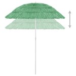 vidaXL Parasol de plage Hawaii vert 180 cm