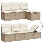 vidaXL Salon de jardin avec coussins 9 Pièces beige résine tressée