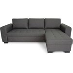 Canapé d'angle fixe réversible 4 places - Tissu Anthracite - 245 x 150 x 86 cm