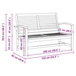 vidaXL Banc de jardin Naturel 110 x 64 x 76.5 cm Bois de teck solide