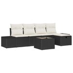vidaXL Ensemble de canapé de jardin 6 Pièces Noir 55 x 62 x 69 cm