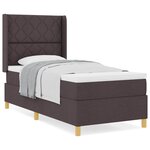 vidaXL Lit à ressorts avec matelas marron foncé  100x200 cm  tissu.