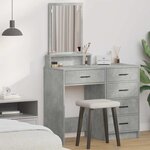 vidaXL Coiffeuse Gris béton 50 x 41 x 140 cm Bois d'ingénierie