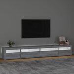 vidaXL Meuble TV avec lumières LED Sonoma gris 270x35x40 cm