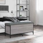 vidaXL Banc de rangement sonoma gris 102x42x45 cm bois d'ingénierie
