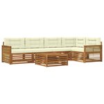 vidaXL Ensemble de canapés d'extérieur 6 pc Naturel et Crème