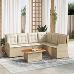 vidaXL Salon de jardin avec coussins 5 Pièces beige résine tressée