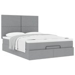 VidaXL Cadre de lit ottoman et matelas gris clair 140x190 cm tissu