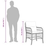 vidaXL Ensemble à manger de jardin et coussins 7 Pièces gris rotin