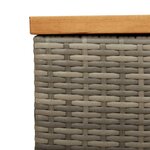 vidaXL Boîte de rangement de jardin gris résine tressée bois d'acacia