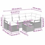 vidaXL Ensemble de canapé de jardin avec coussin 7 Pièces Noir
