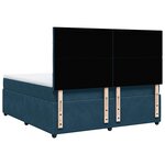 vidaXL Sommier à lattes de lit et matelas Bleu foncé 180x200cm Velours