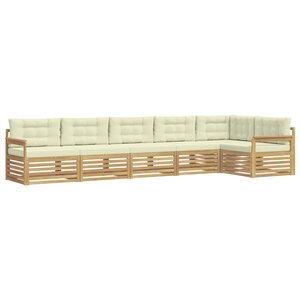 vidaXL Ensemble de canapés d'extérieur 6 pc Blanc et crème Polyester