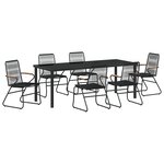 vidaXL Ensemble de salle à manger de jardin 7 pièces Noir Rattan PVC