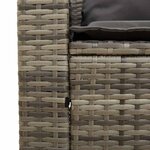 vidaXL Salon de jardin 5 Pièces avec coussins empilable gris polyrotin