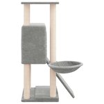 vidaXL Arbre à chat avec griffoirs en sisal Gris clair 96 cm