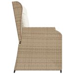 vidaXL Banc inclinable de jardin avec coussins beige résine tressée