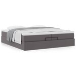VidaXL Cadre de lit ottoman avec matelas gris 200x200 cm similicuir