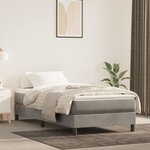 vidaXL Sommier à lattes de lit et matelas Gris clair 80x200 cm Velours