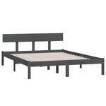 vidaXL Cadre de lit sans matelas bois massif gris 200x200 cm
