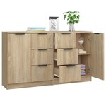 vidaXL Buffets 2 Pièces Chêne sonoma 60x30x70 cm Bois d'ingénierie