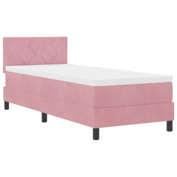 Lit Box Spring vidaXL avec Matelas Rose 80x200 cm Velours