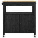 vidaXL Chariot de cuisine Uni Noir 84 x 40 x 88 5 cm